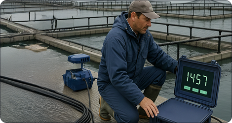 Hardware Smolt Tracker en centro de cultivo